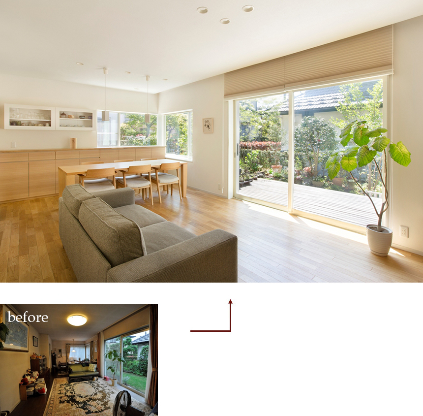 アクティブに暮らしを楽しむシニア世代の家・リビングダイニング画像