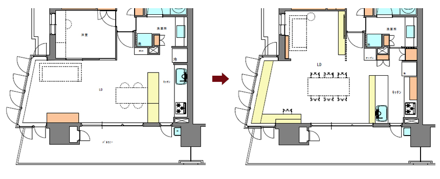 おいしいパンを作るためのマンションリフォーム図面