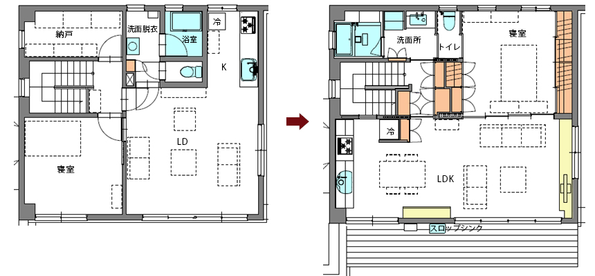 シニアのひとり暮らしワンルームスタイルの快適な住まい図面